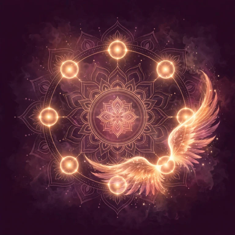 Glowing wings and halo illustration representing Enneagram wing pairs