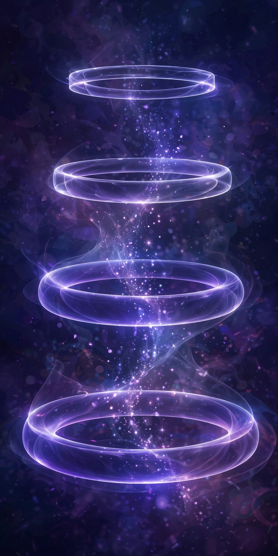 Layered glowing rings visualizing the four levels of the MBTI function stack