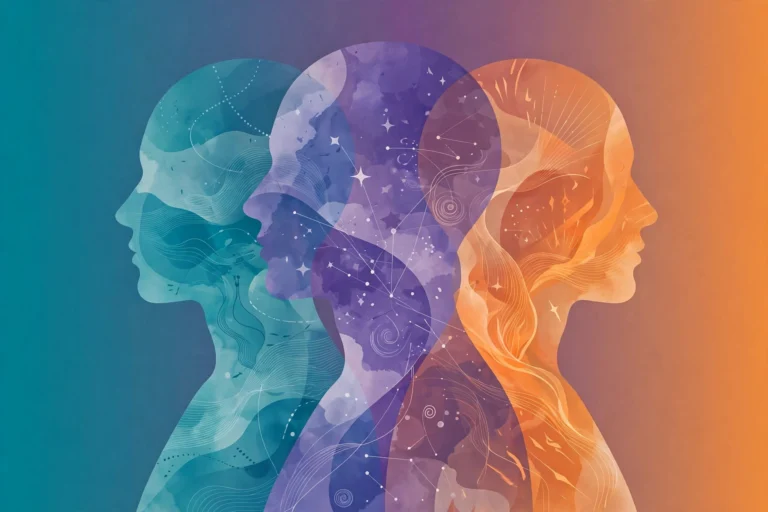 Abstract illustration with colorful swirling shapes