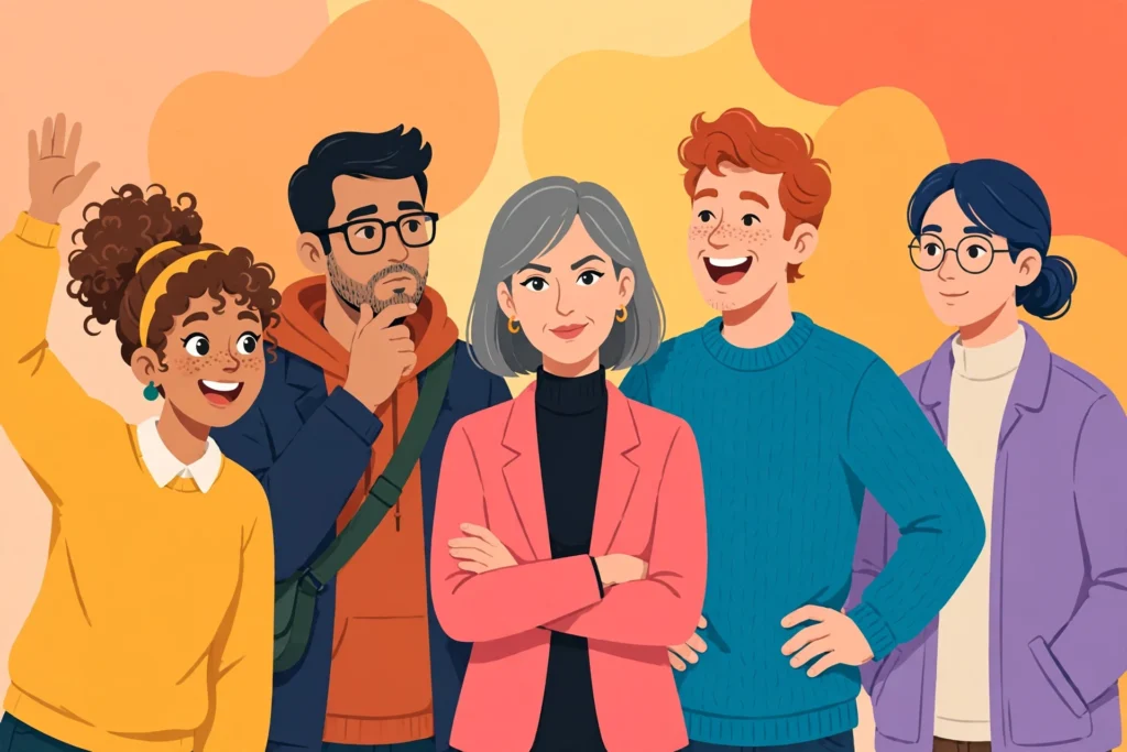 Illustration of a group of people