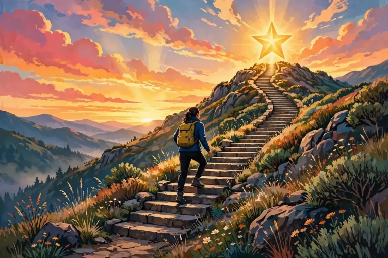 Illustration representing an Enneagram Type 3 personality, the Achiever